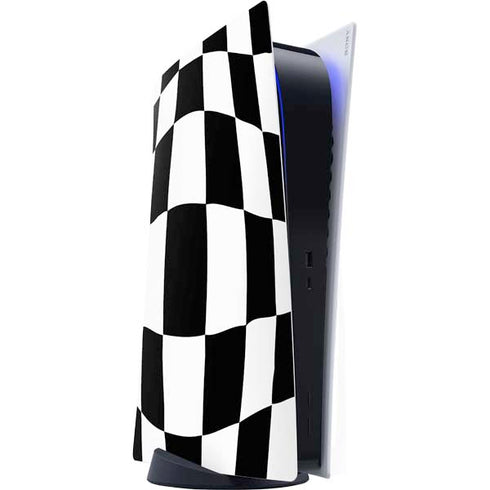 Black and White Zoomed Checkerboard PS5 Digital Edition Console Skin